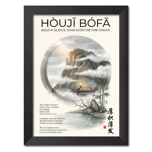 Houji Bofa Chinese Philosophical Quote Photo Frame Painting