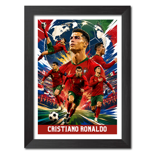 Cristiano Ronaldo Portugal Football Poster Worldcup Themed Photo Frame Painting