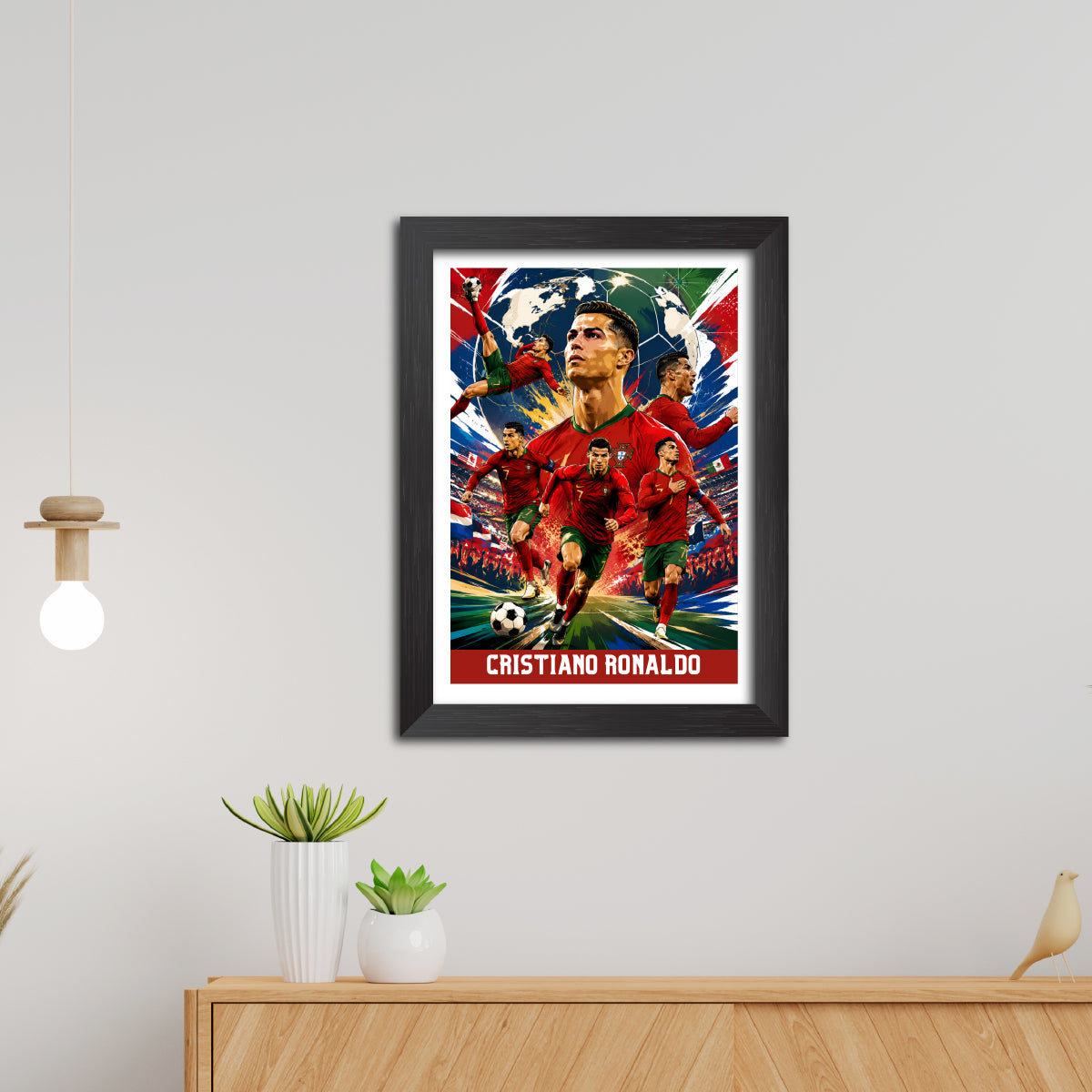 Cristiano Ronaldo Portugal Football Poster Worldcup Themed Photo Frame Painting