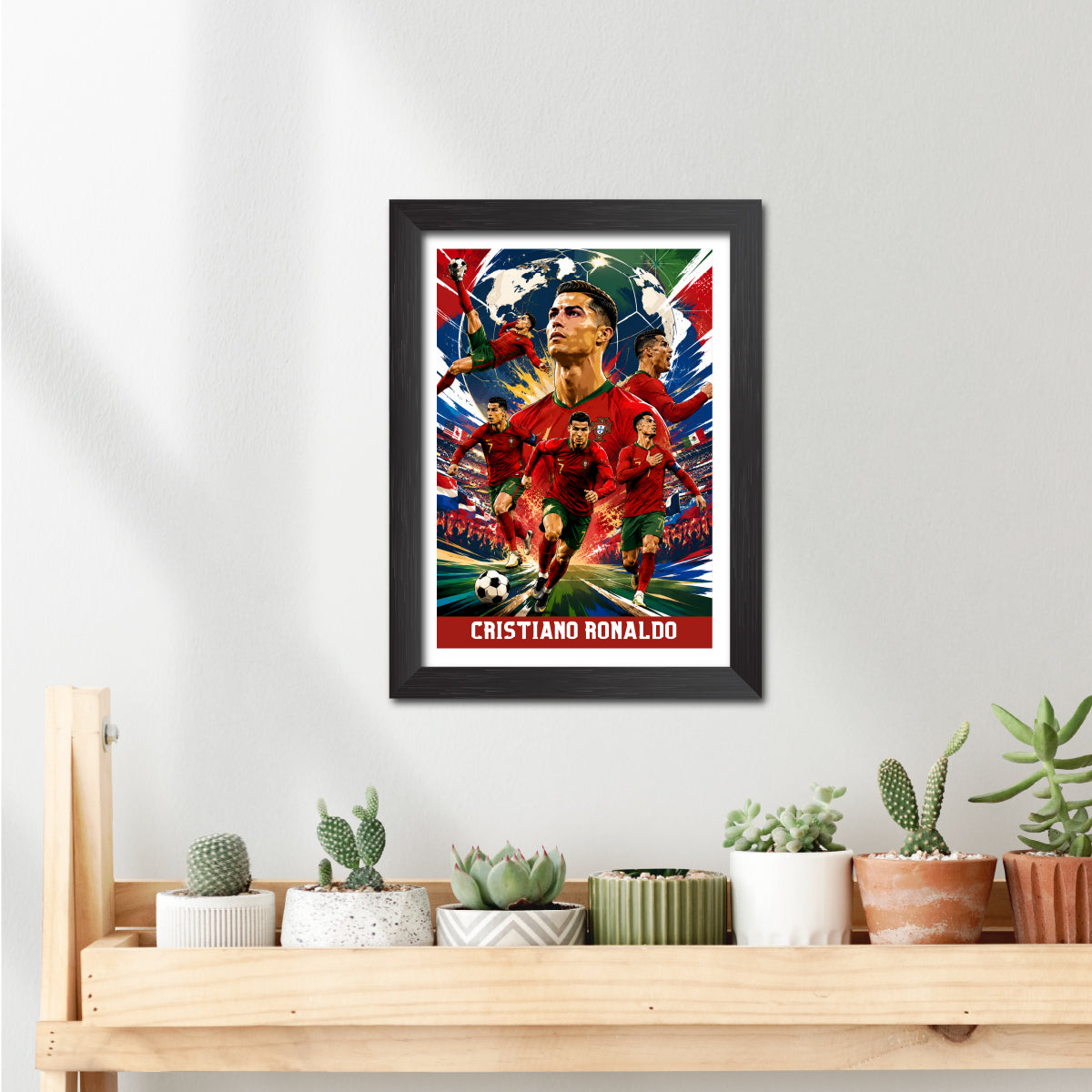 Cristiano Ronaldo Portugal Football Poster Worldcup Themed Photo Frame Painting