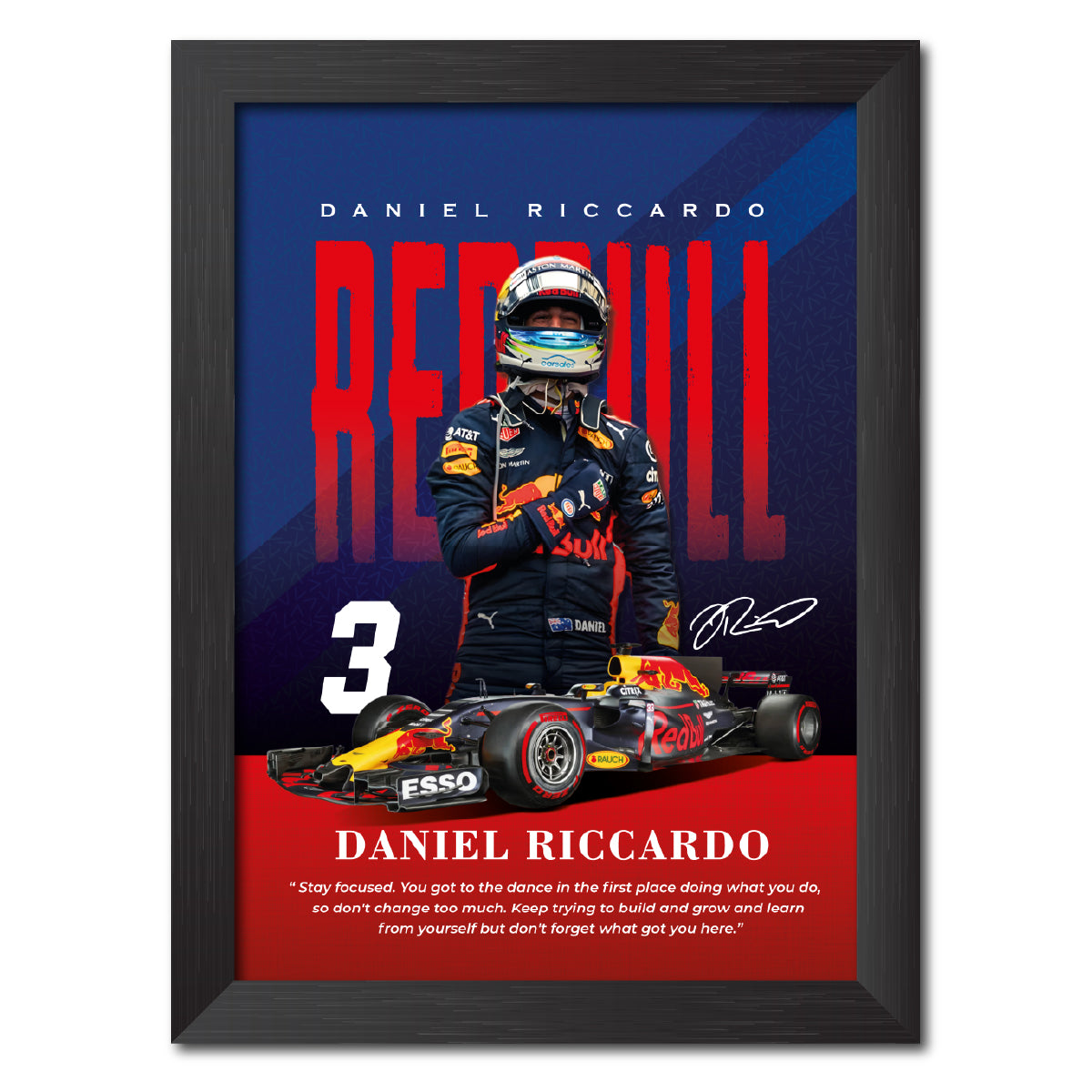Daniel Riccardo Quotes F1 Racing Poster Framed Painting