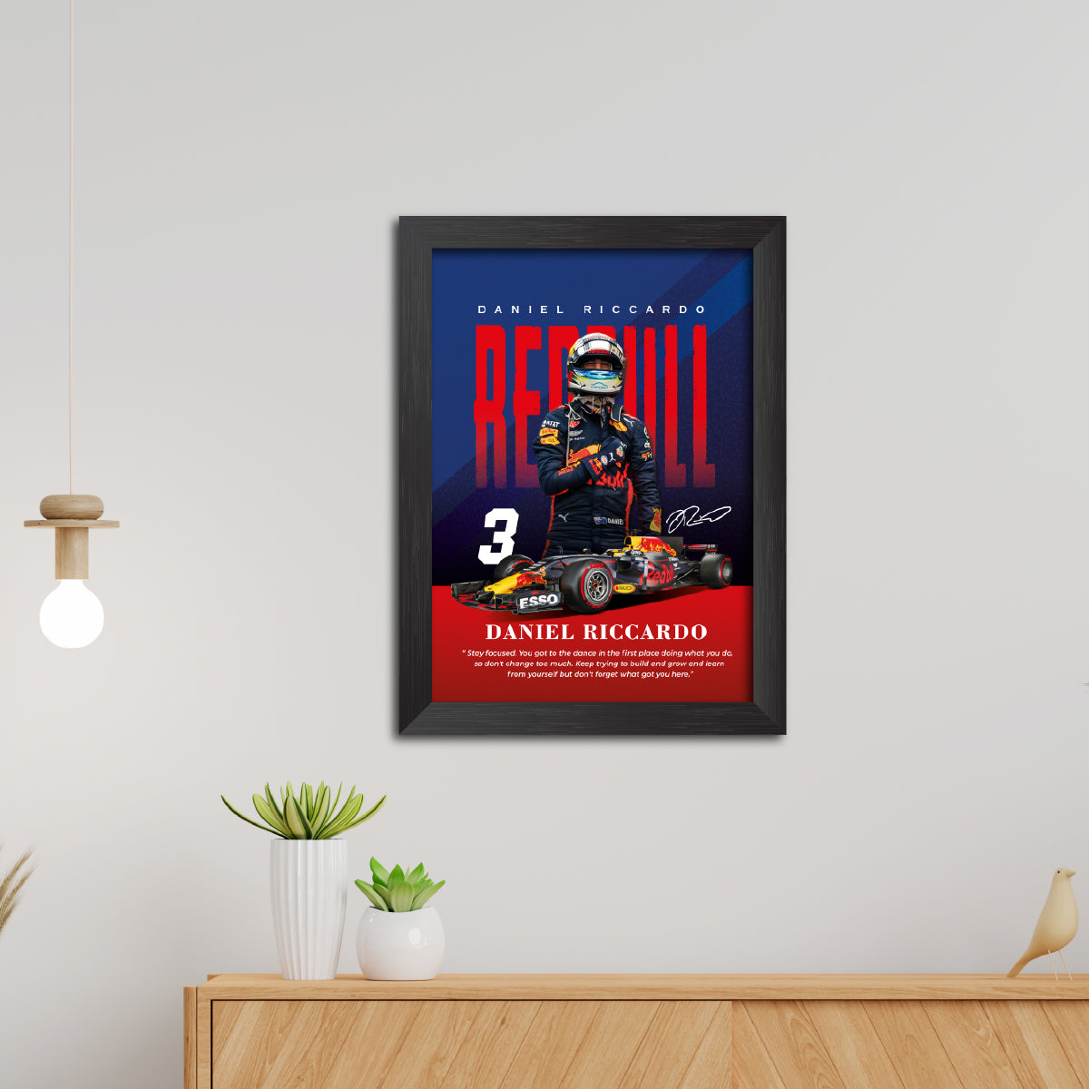 Daniel Riccardo Quotes F1 Racing Poster Framed Painting