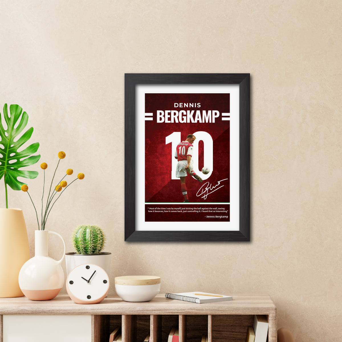 Dennis Bergkamp Quotes Arsenal Football Club Poster Framed Painting