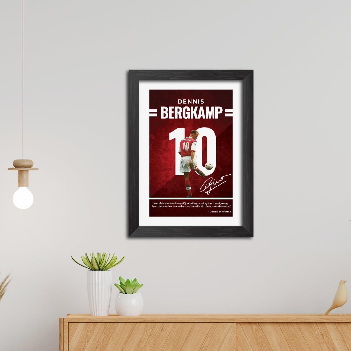 Dennis Bergkamp Quotes Arsenal Football Club Poster Framed Painting
