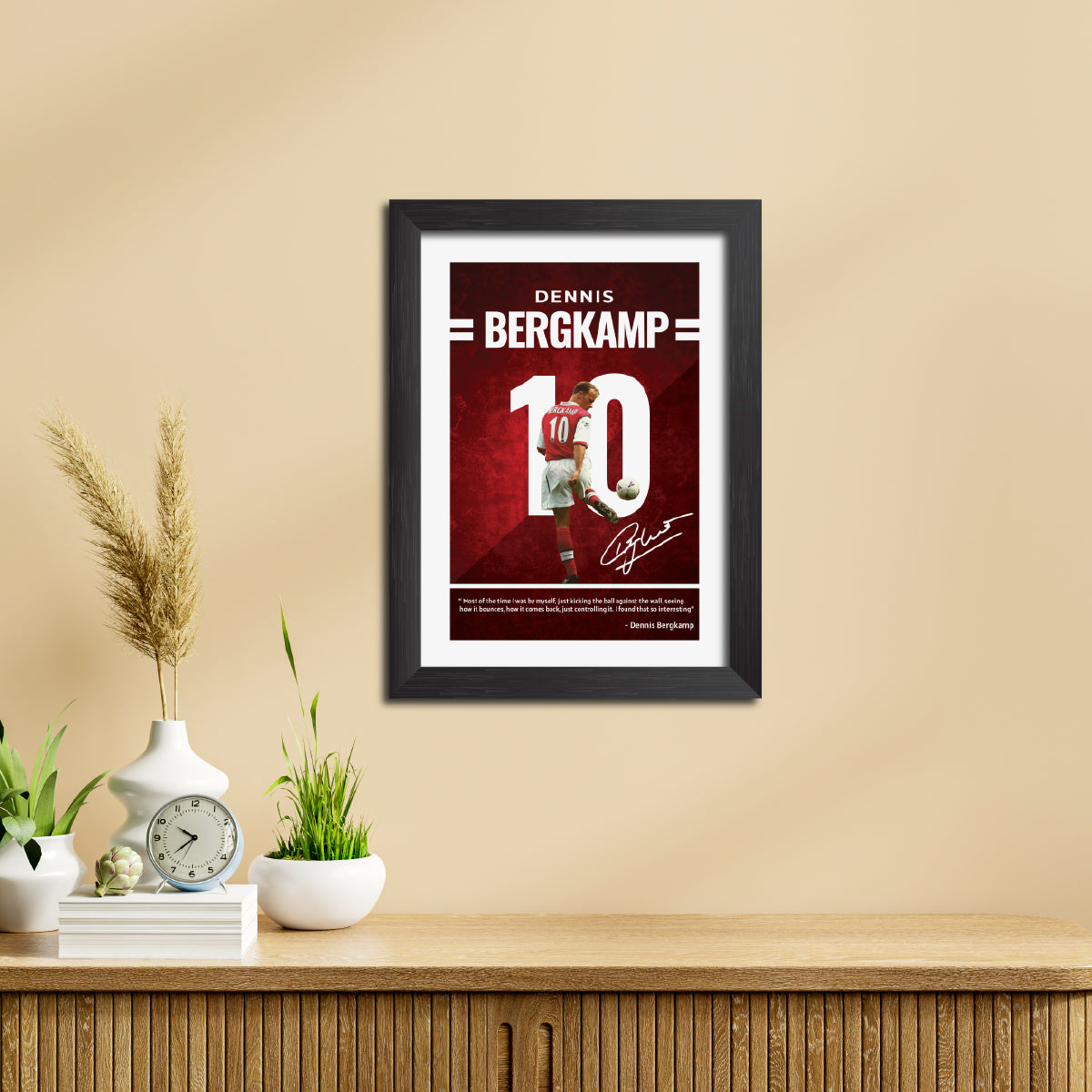 Dennis Bergkamp Quotes Arsenal Football Club Poster Framed Painting
