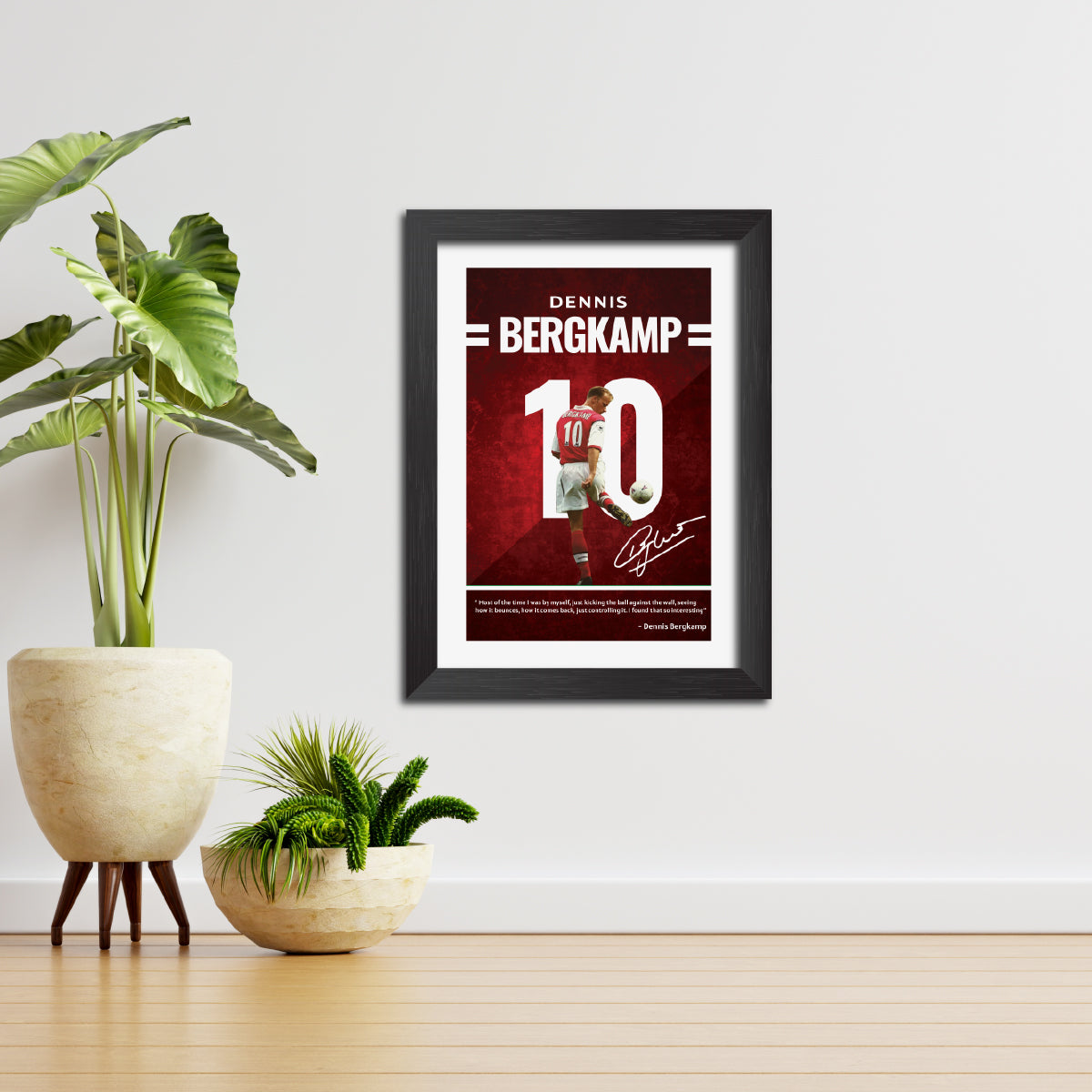 Dennis Bergkamp Quotes Arsenal Football Club Poster Framed Painting