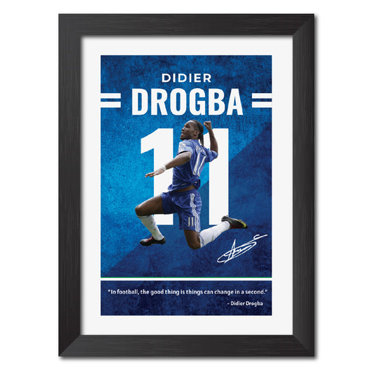 Didier Drogba Quotes Chelsea Football Club Poster Framed Painting