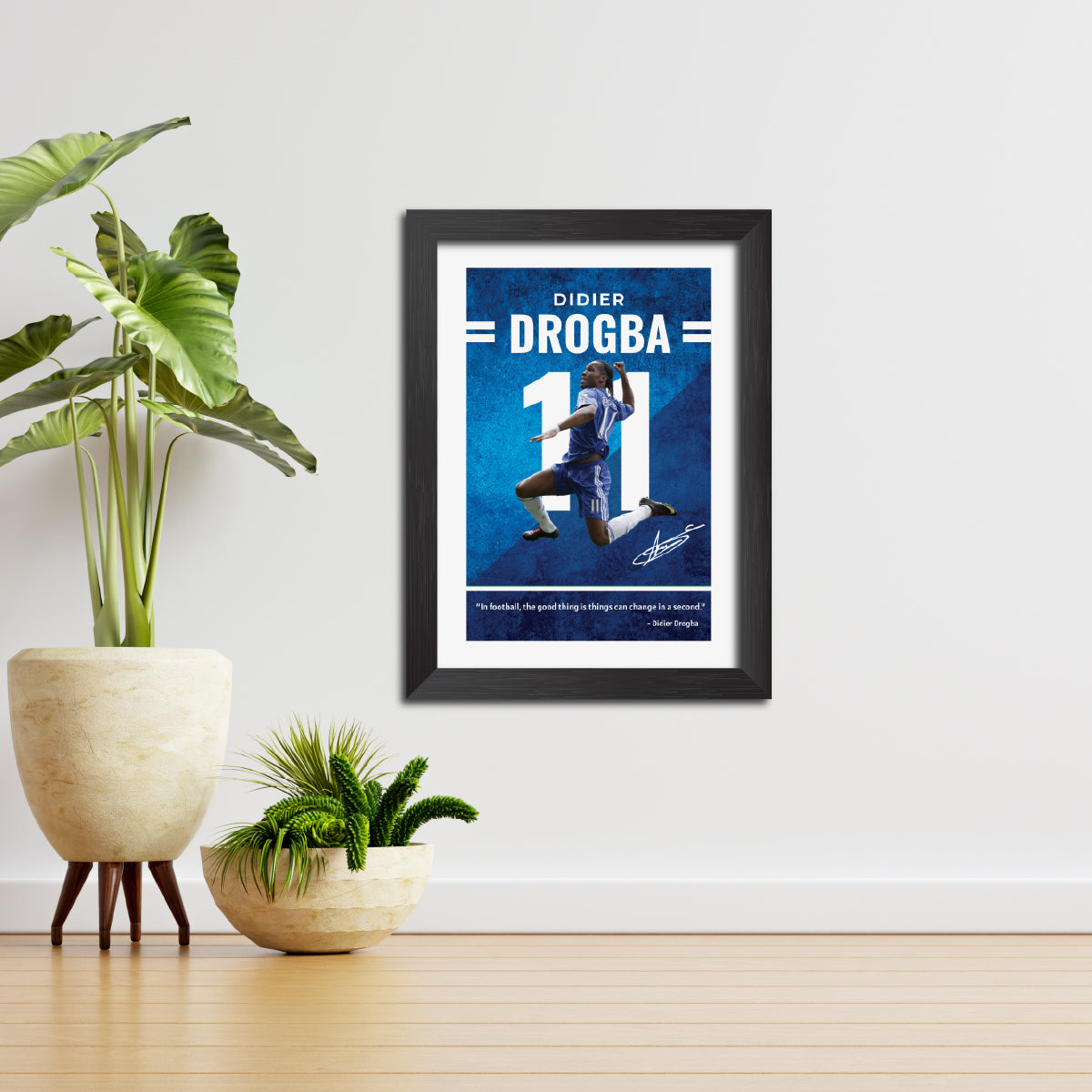 Didier Drogba Quotes Chelsea Football Club Poster Framed Painting