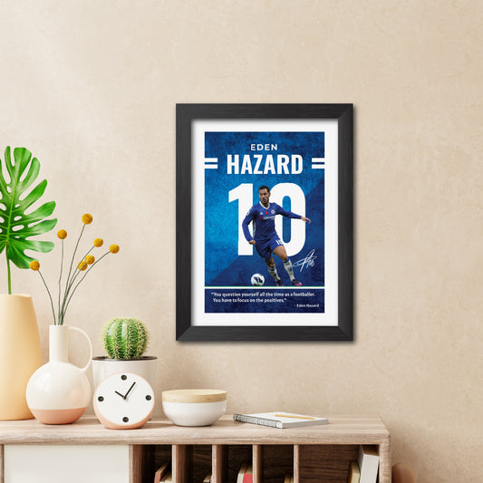 Eden Hazard Quotes Chelsea Football Club Poster Framed Painting