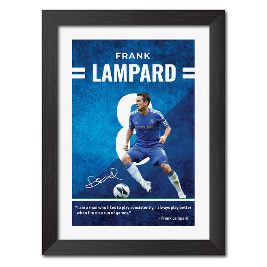 Frank Lampard Quotes Chelsea Football Club Poster Framed Painting