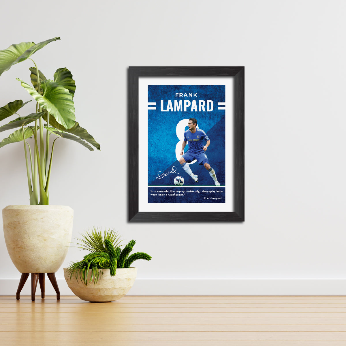 Frank Lampard Quotes Chelsea Football Club Poster Framed Painting