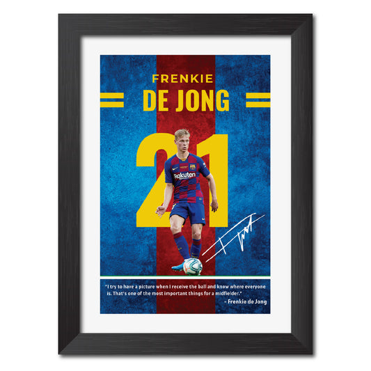 Frenkie de Jong  Quotes Barcelona Football Poster Framed Painting