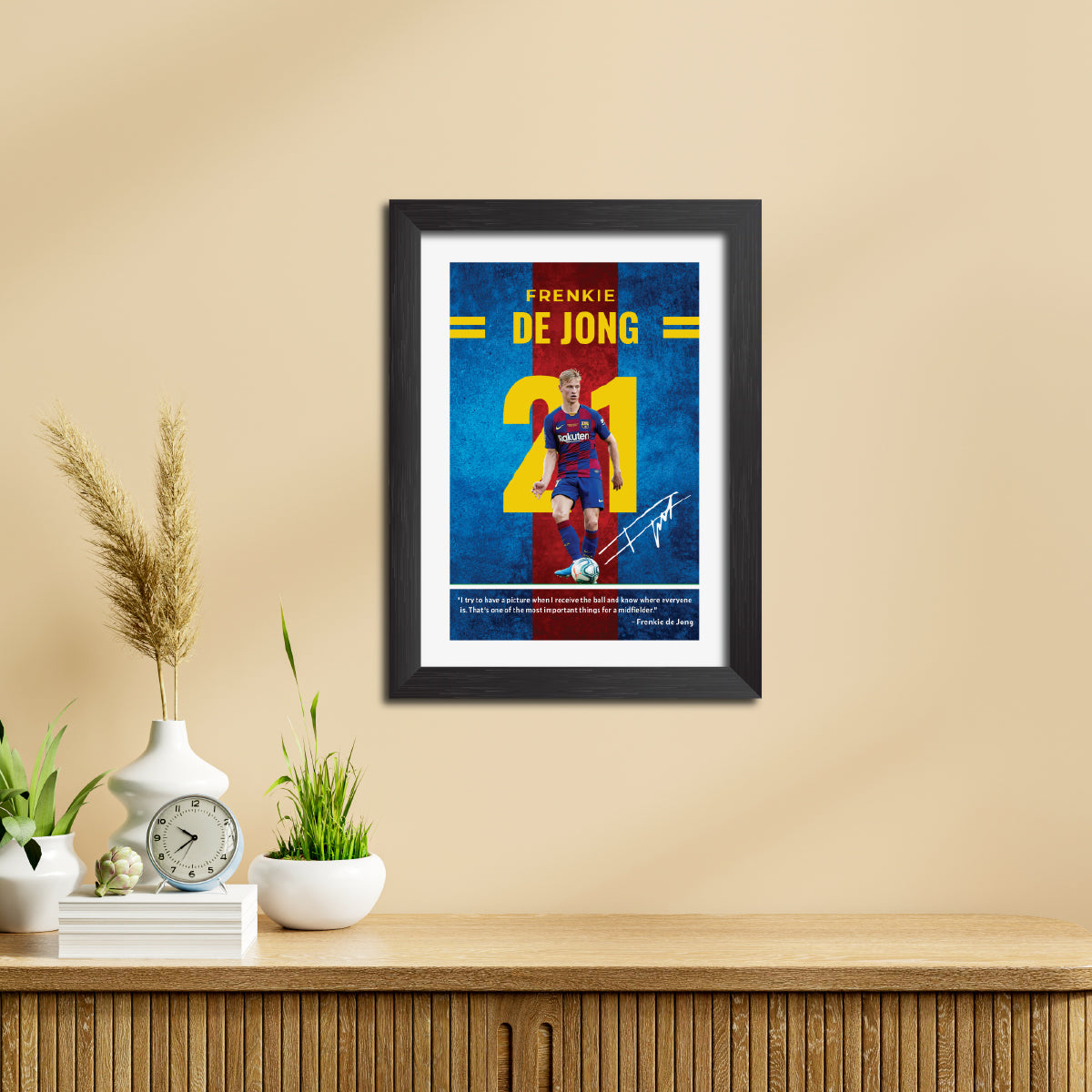 Frenkie de Jong  Quotes Barcelona Football Poster Framed Painting