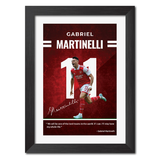 Gabriel Martinelli Quotes Arsenal Football Club Poster Framed Painting