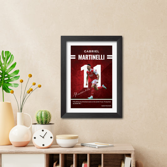 Gabriel Martinelli Quotes Arsenal Football Club Poster Framed Painting