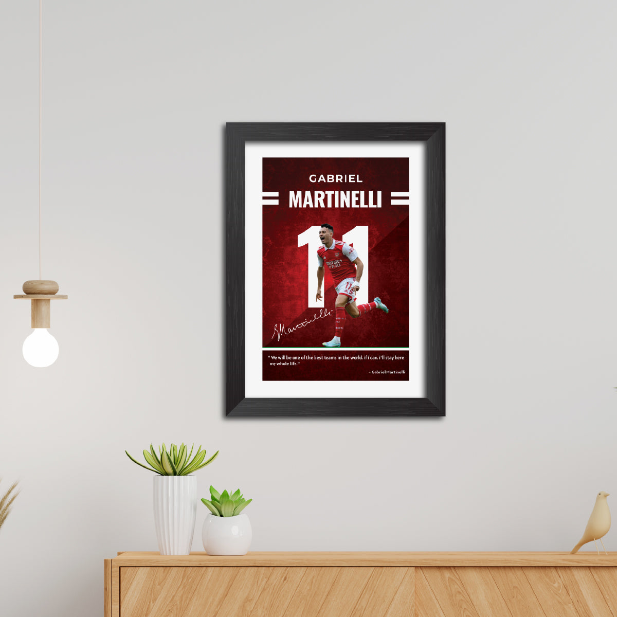 Gabriel Martinelli Quotes Arsenal Football Club Poster Framed Painting