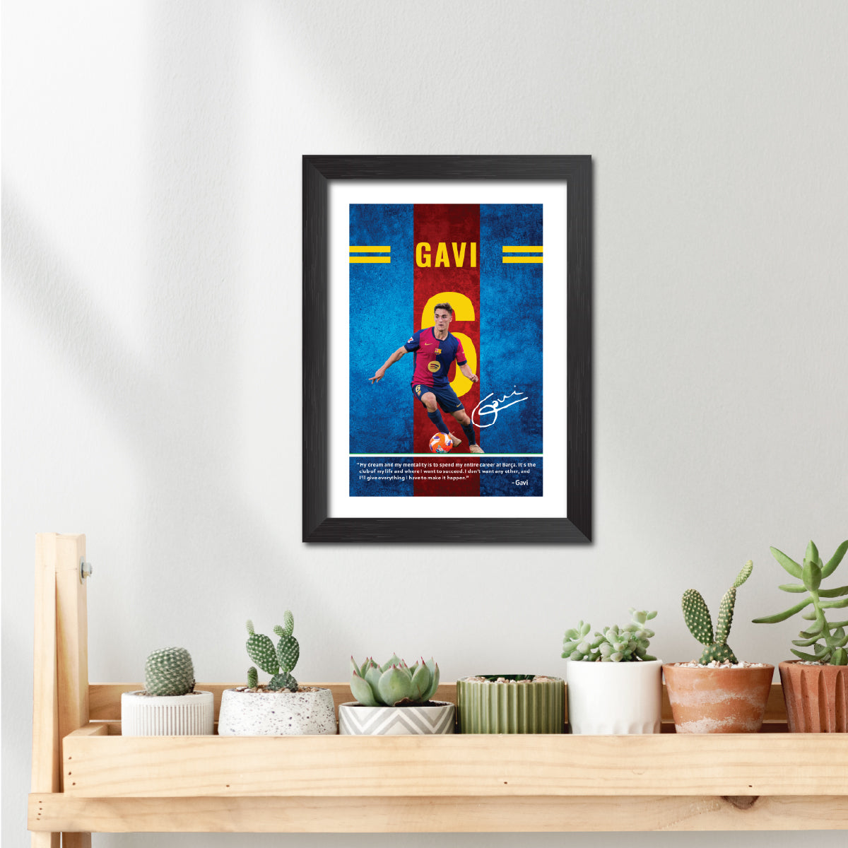 Gavi Quotes Barcelona Football Poster Framed Painting