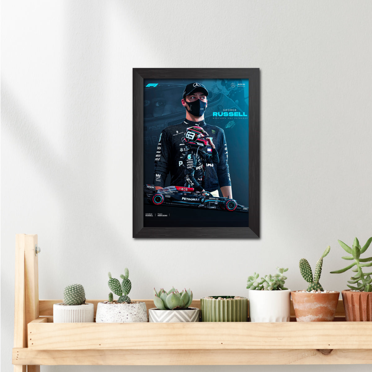 George Russell  F1 Racing Poster Framed Painting