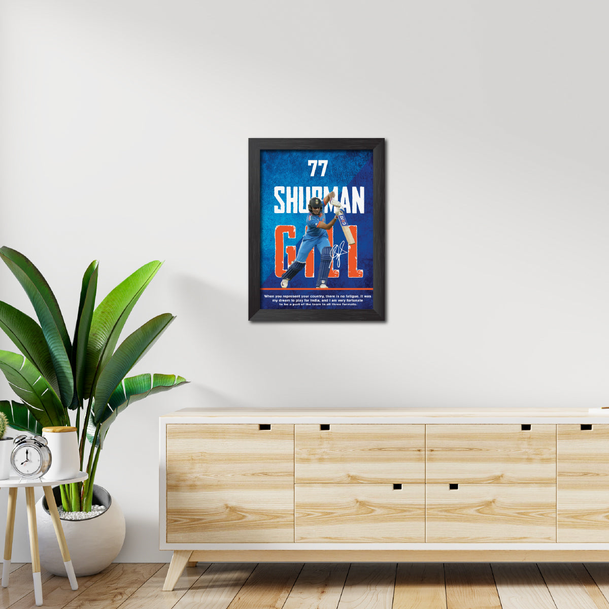 Shubhman Gill India Cricket Team Poster Framed Painting