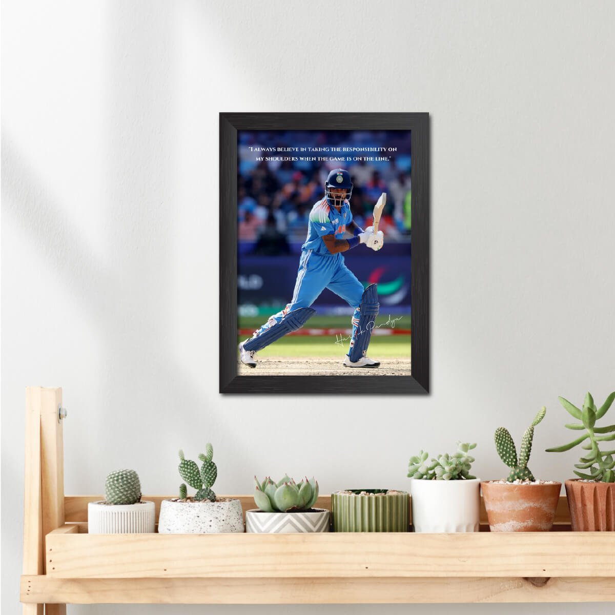 Hardik Pandya Quote India Cricket Team Poster Framed Painting