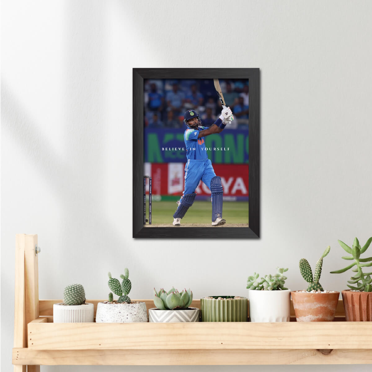 Hardik Pandya Quotes India Cricket Team Poster Framed Painting