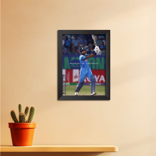 Hardik Pandya Quotes India Cricket Team Poster Framed Painting