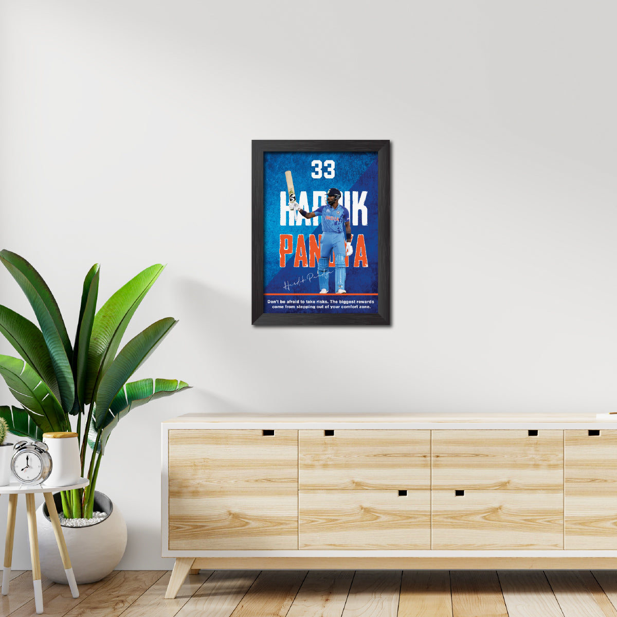 Hardik Pandya India Cricket Team Poster Framed Painting