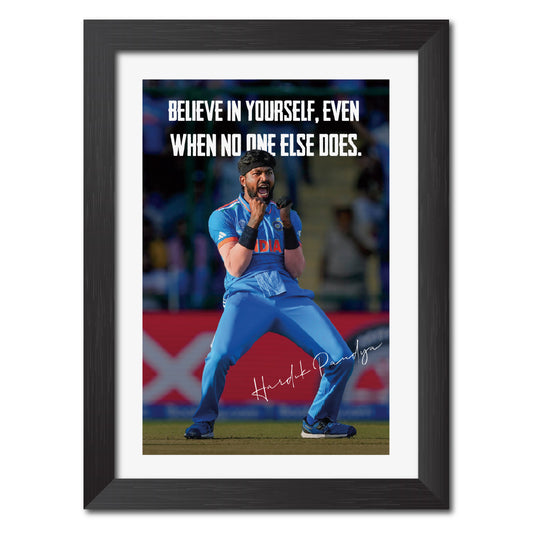 Hardik Pandya India Cricket Team Poster Framed Painting