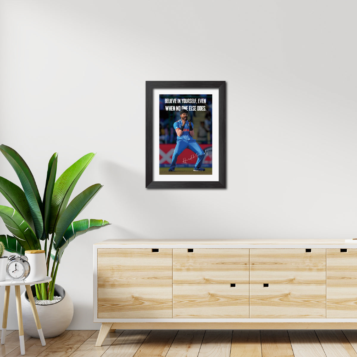 Hardik Pandya India Cricket Team Poster Framed Painting