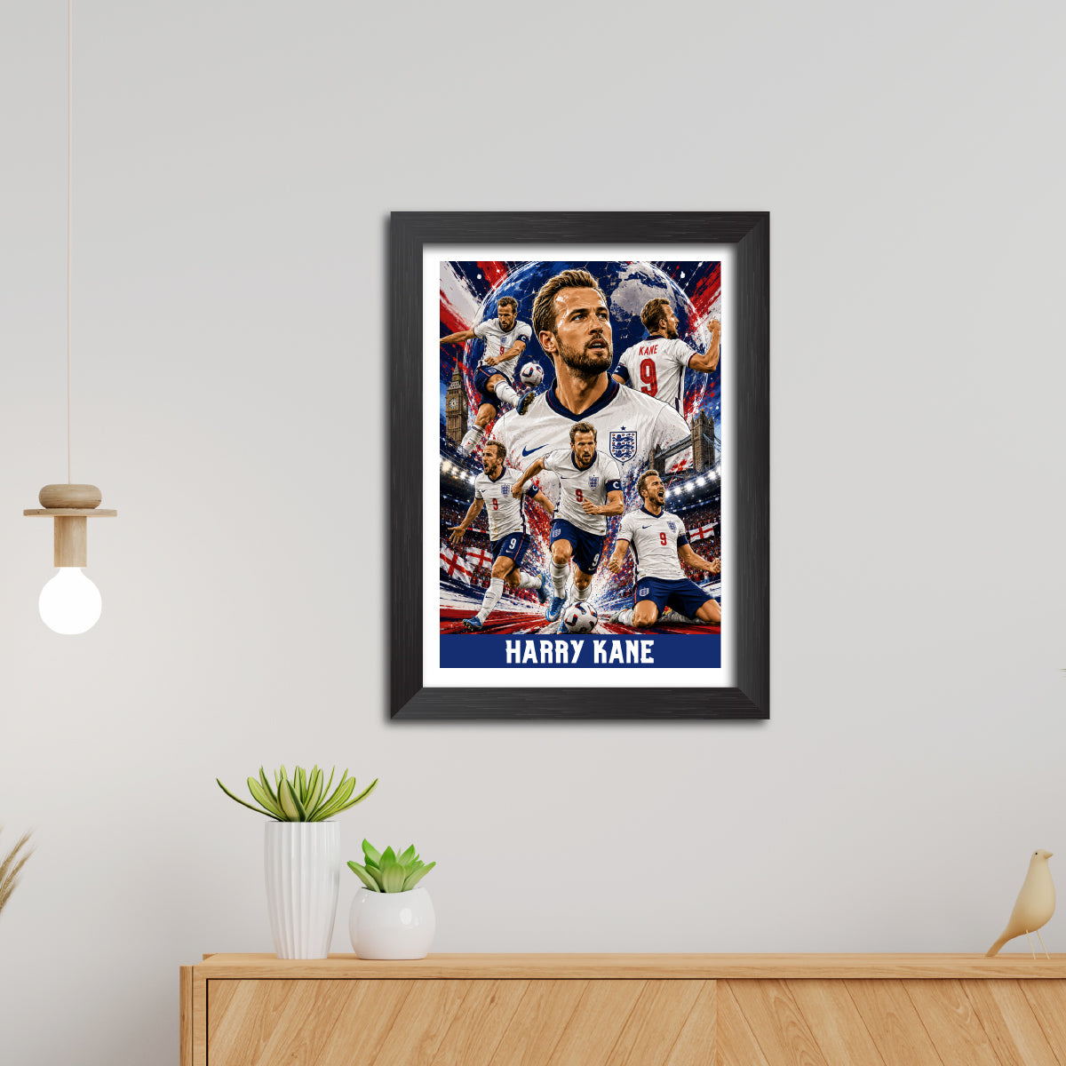 Harry Kane England Football Poster Worldcup Themed Photo Frame Painting