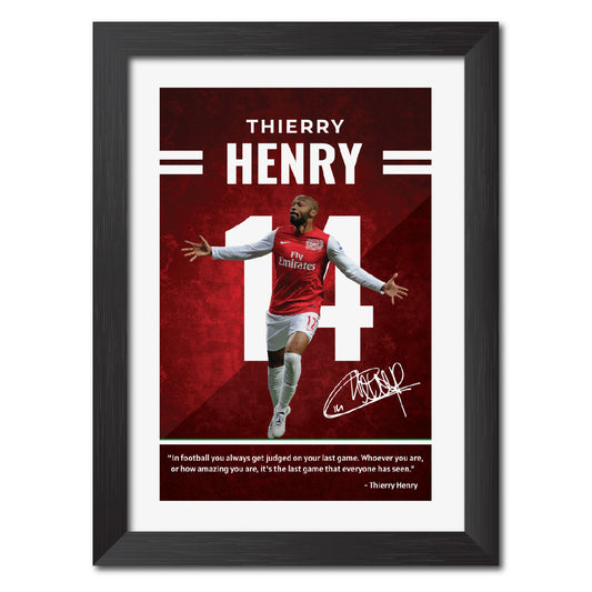 Thierry Henry Quotes Arsenal Football Club Poster Framed Painting