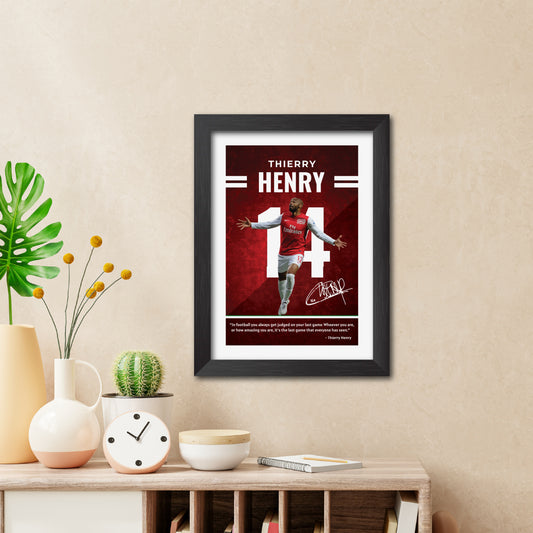 Thierry Henry Quotes Arsenal Football Club Poster Framed Painting