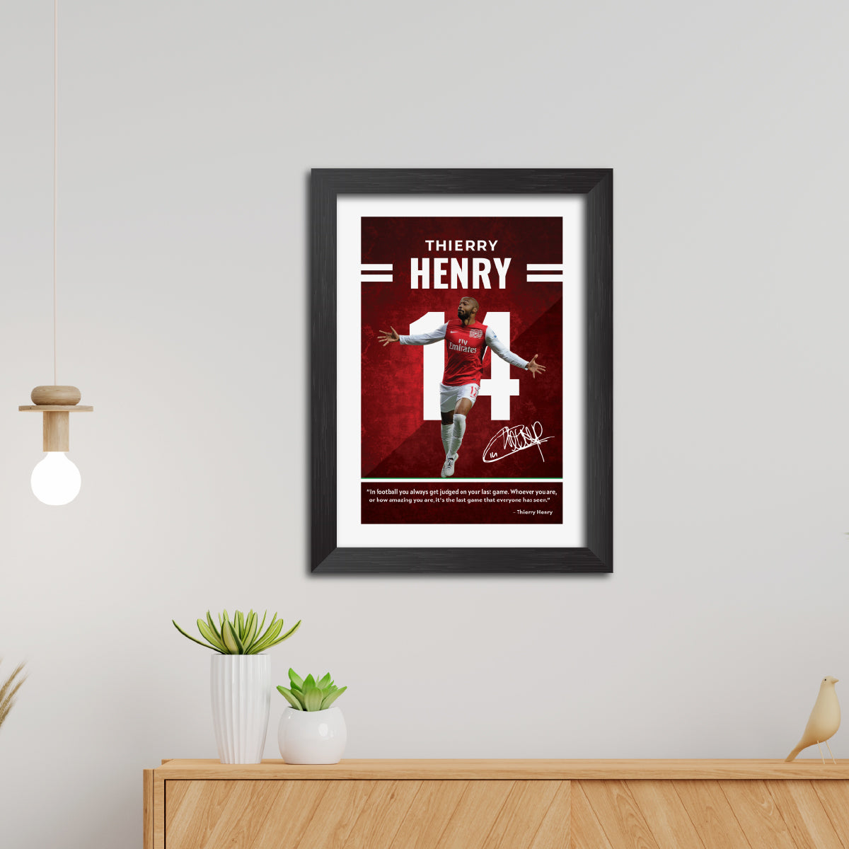 Thierry Henry Quotes Arsenal Football Club Poster Framed Painting
