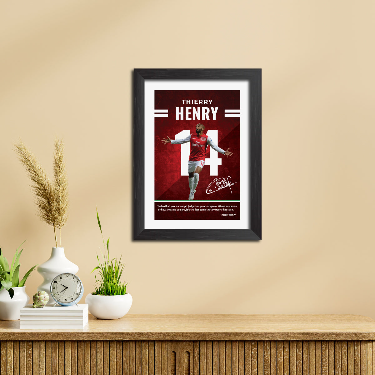 Thierry Henry Quotes Arsenal Football Club Poster Framed Painting