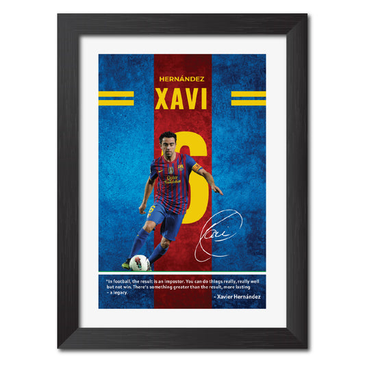 Xavi Quotes Barcelona Football Poster Framed Painting