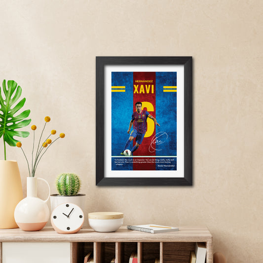 Xavi Quotes Barcelona Football Poster Framed Painting