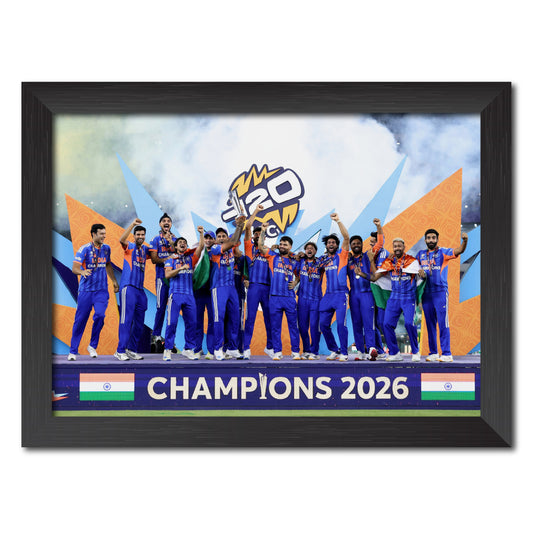 India 2026 Worldcup T20 Trophy Celebration Poster Framed Painting