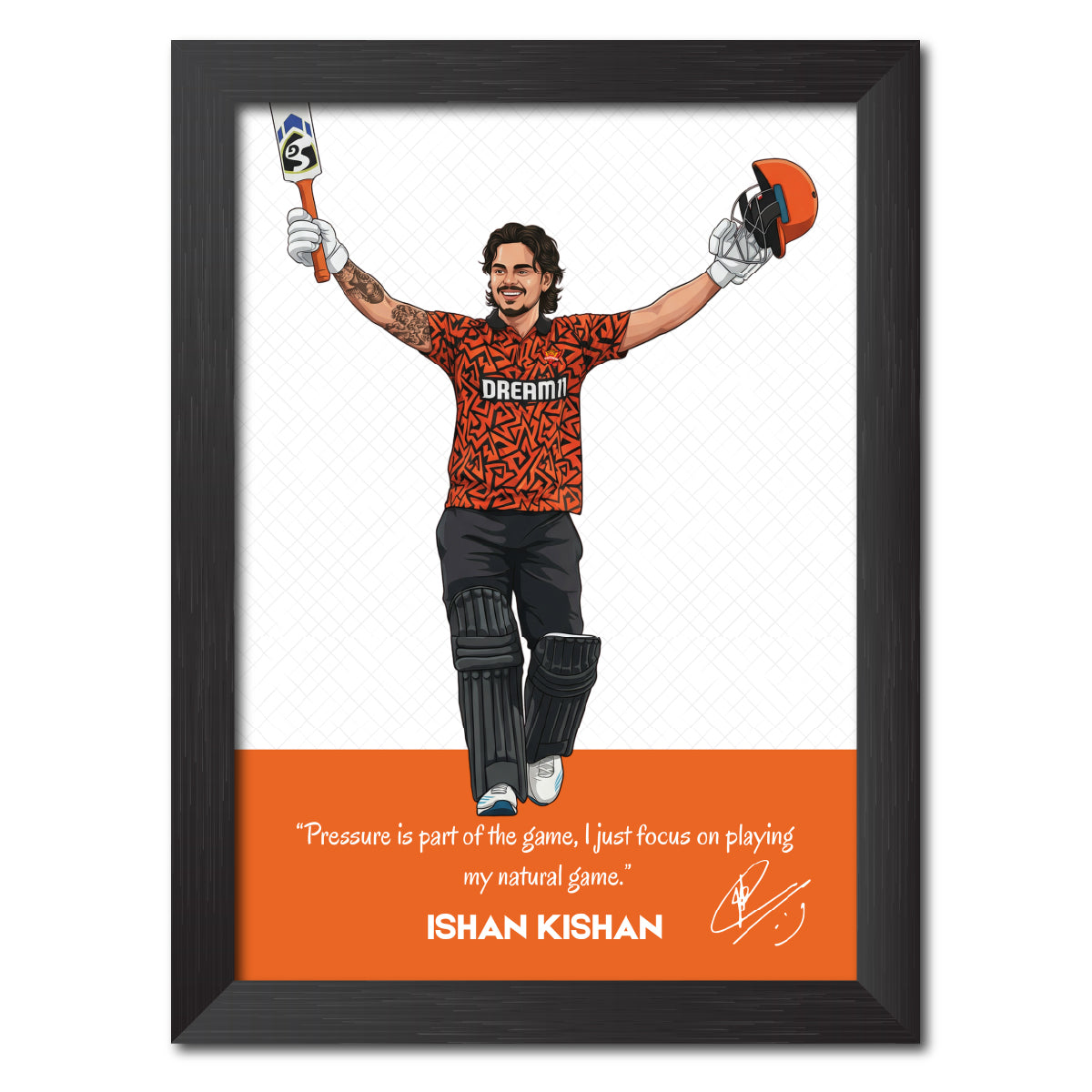 Ishan Kishan Hyderabad T20 Cricket Team Poster Framed Painting