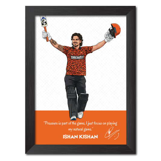 Ishan Kishan Hyderabad T20 Cricket Team Poster Framed Painting