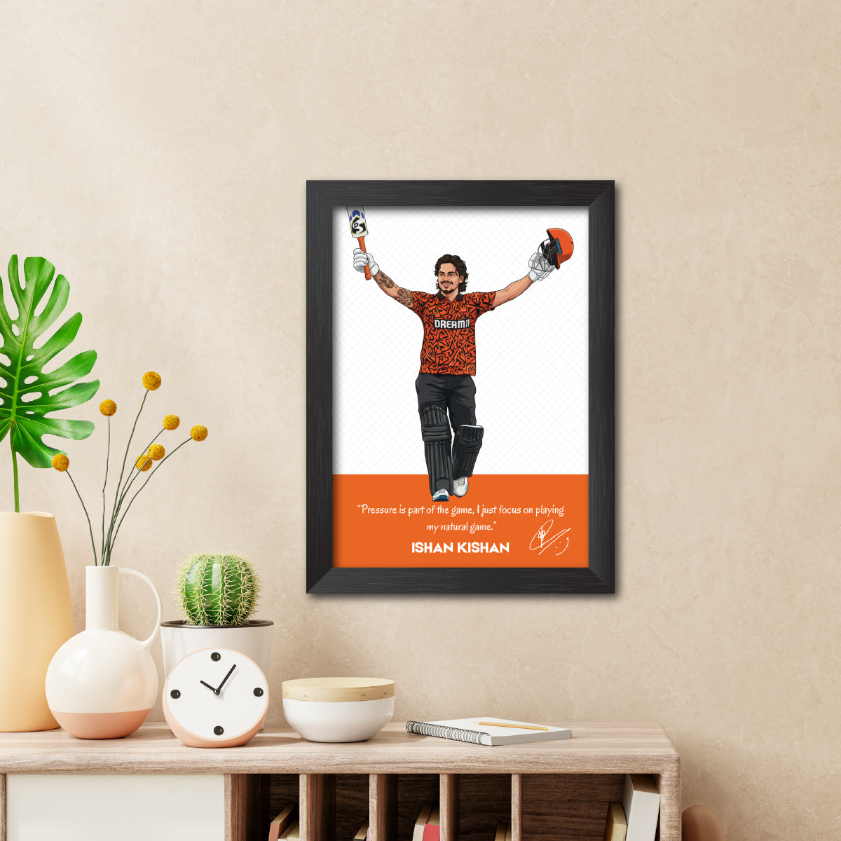 Ishan Kishan Hyderabad T20 Cricket Team Poster Framed Painting