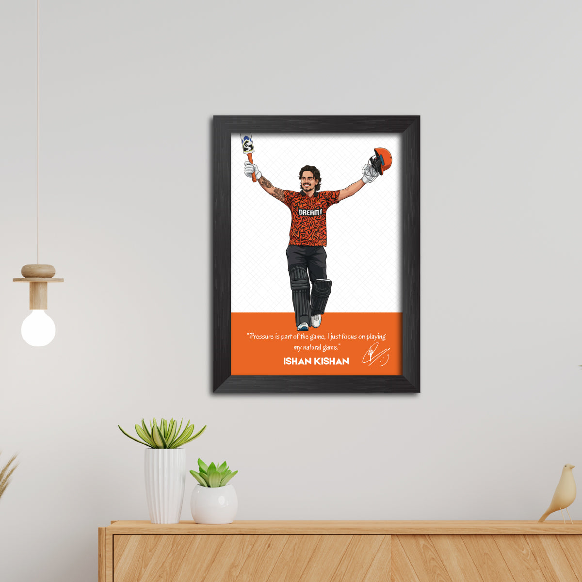 Ishan Kishan Hyderabad T20 Cricket Team Poster Framed Painting