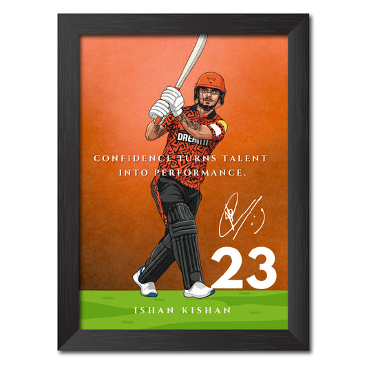 Ishan Kishan Hyderabad T20 Cricket Team Poster Framed Painting