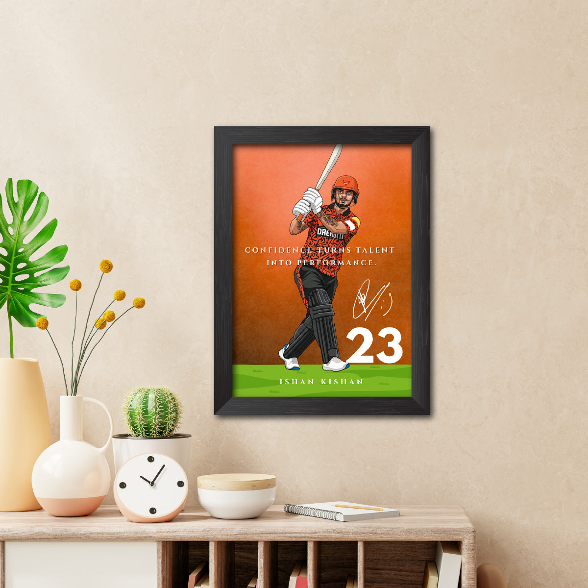 Ishan Kishan Hyderabad T20 Cricket Team Poster Framed Painting