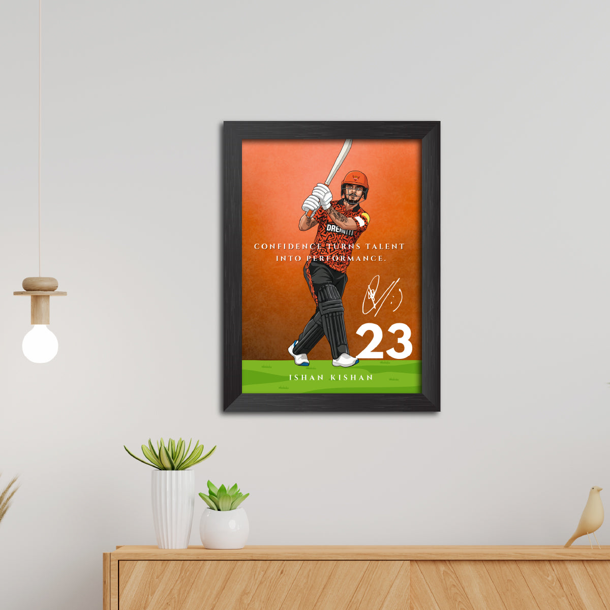 Ishan Kishan Hyderabad T20 Cricket Team Poster Framed Painting