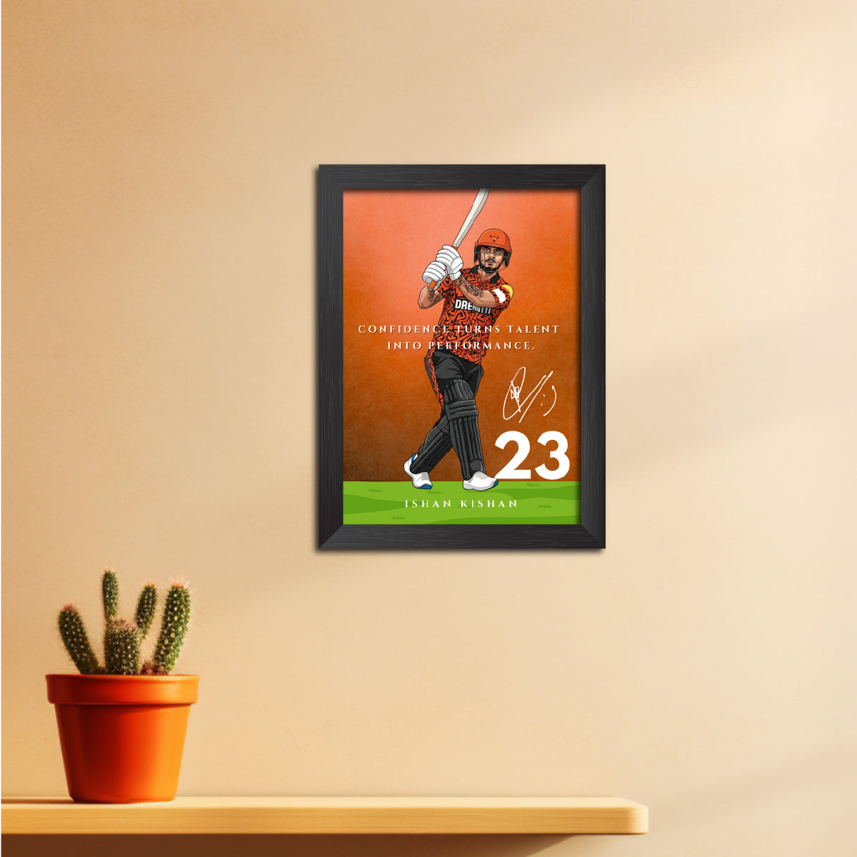 Ishan Kishan Hyderabad T20 Cricket Team Poster Framed Painting