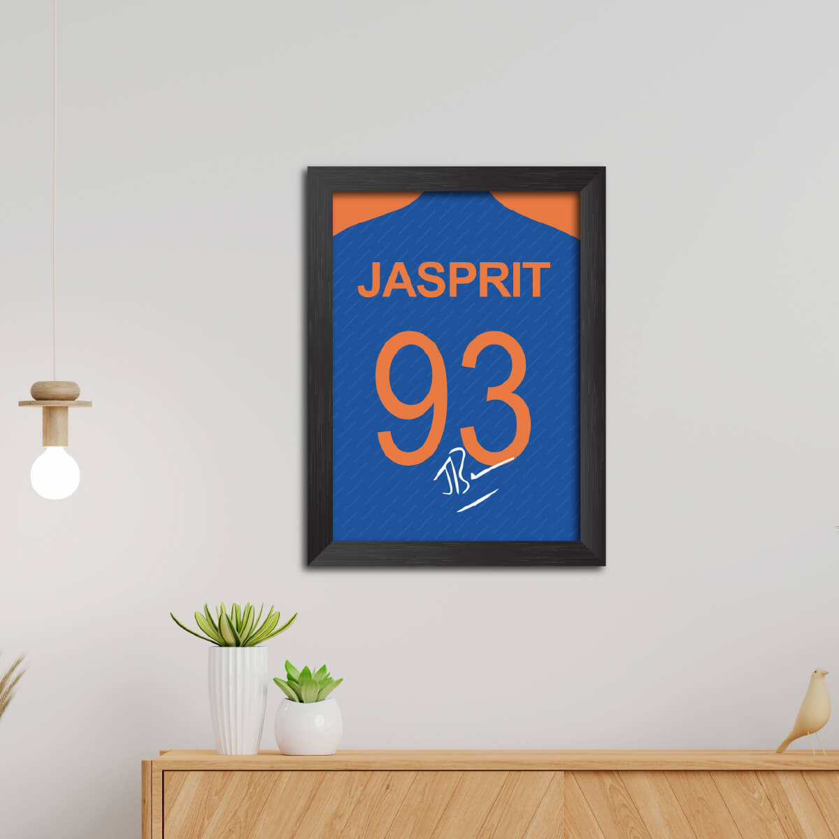 Jasprit Bumrah T20 Worldcup Jersey Poster Framed Painting