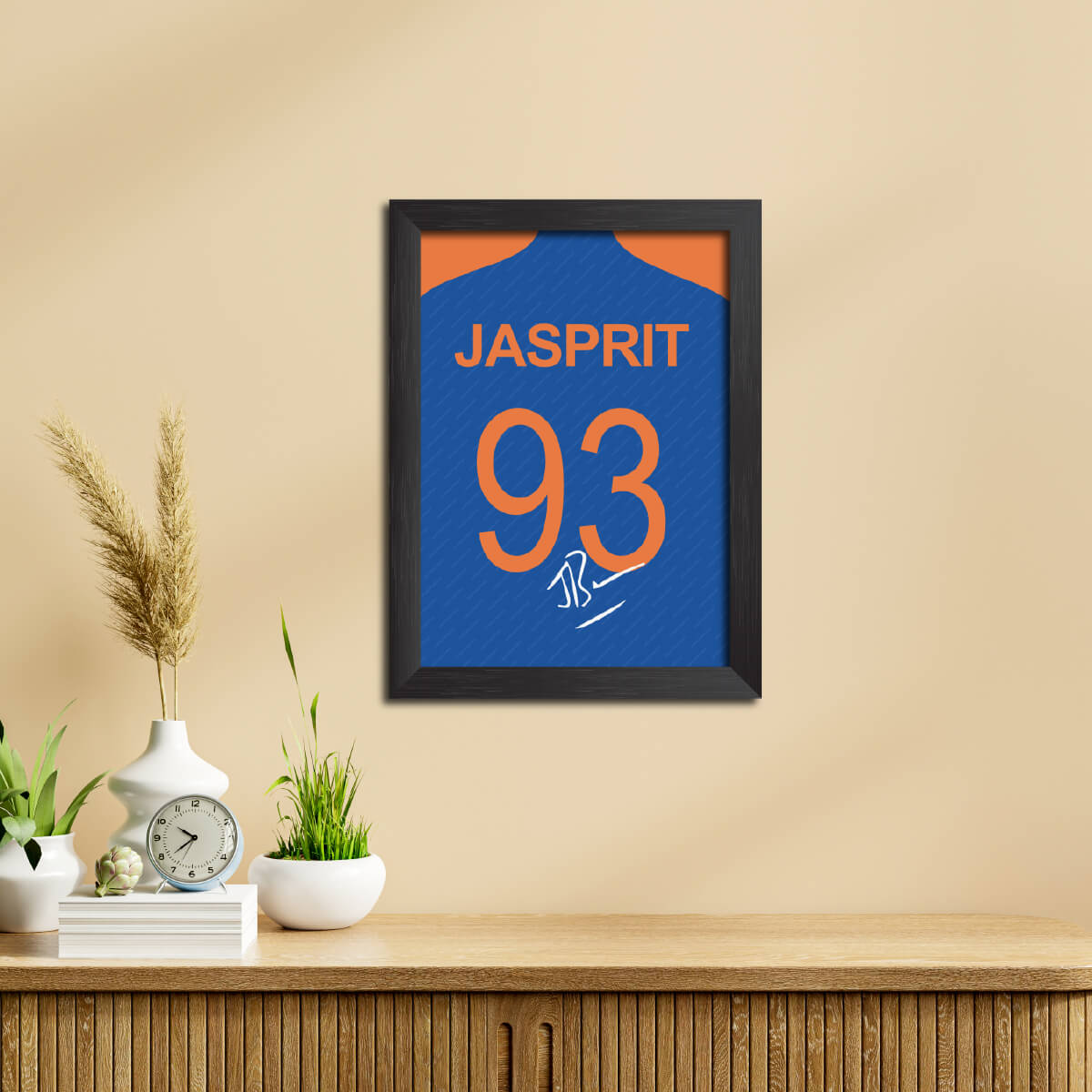 Jasprit Bumrah T20 Worldcup Jersey Poster Framed Painting