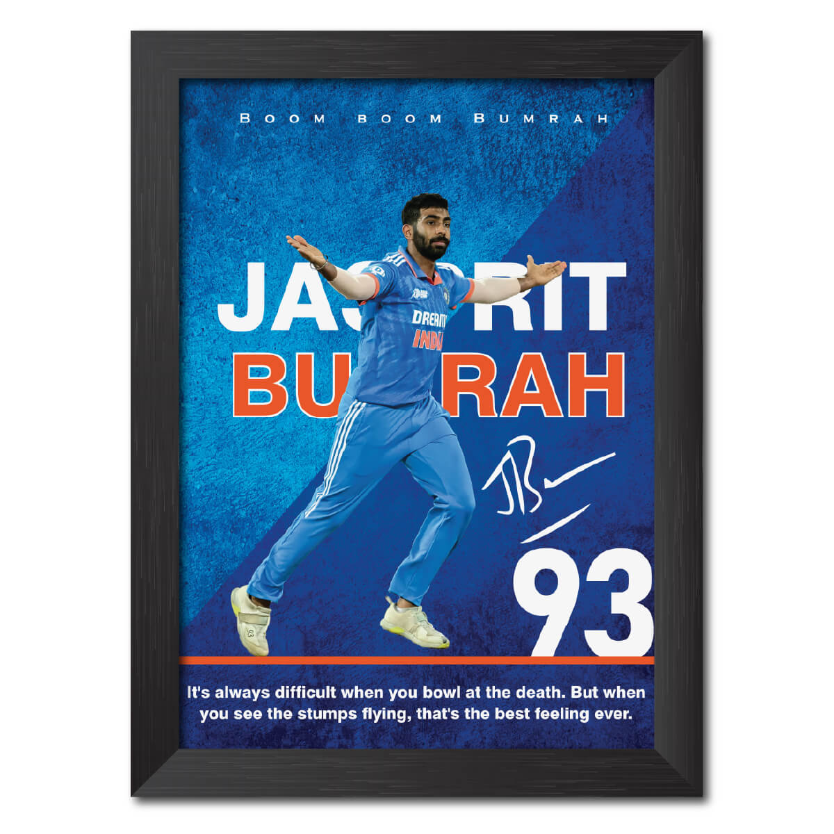 Jasprit Bumrah India Cricket Team Poster Framed Painting