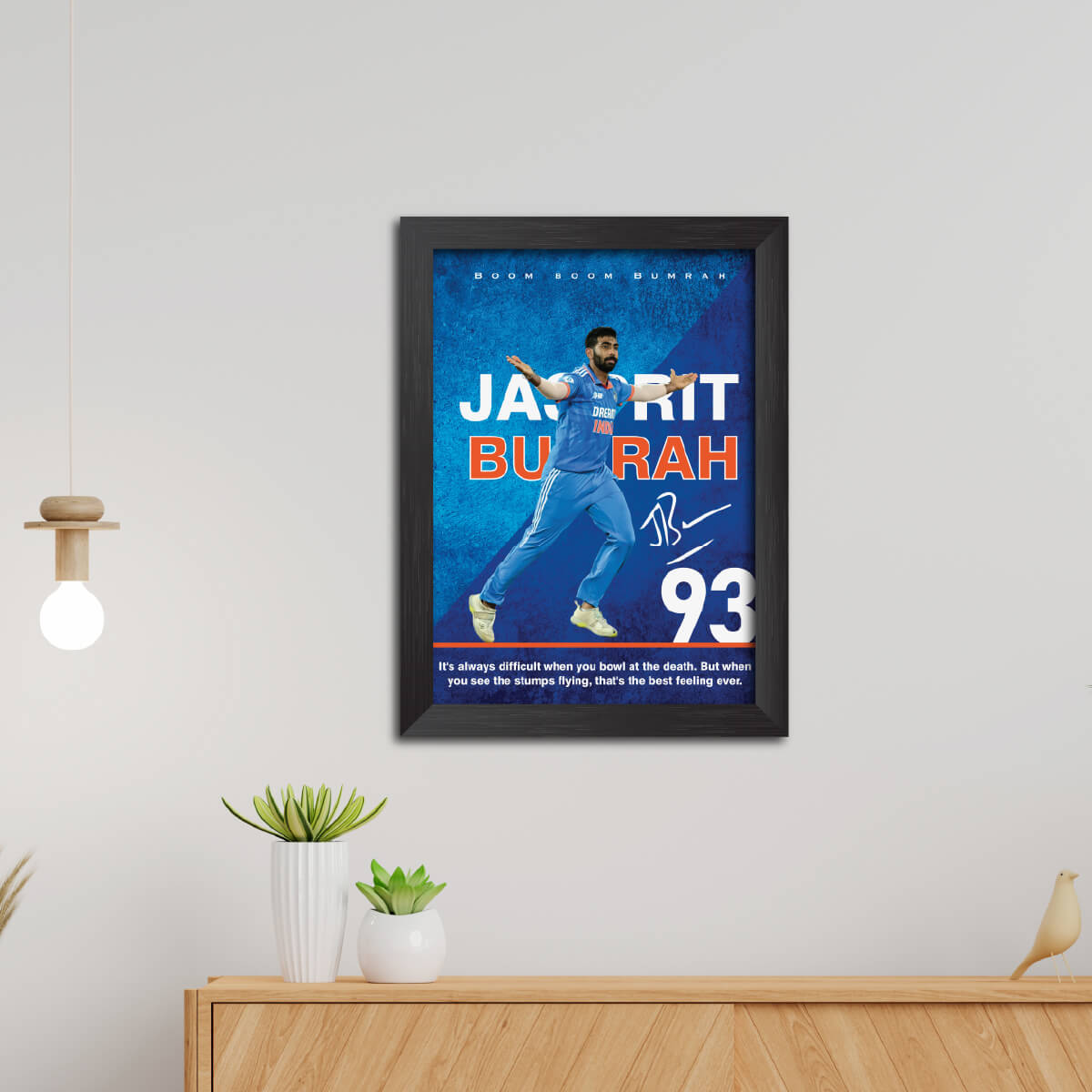 Jasprit Bumrah India Cricket Team Poster Framed Painting