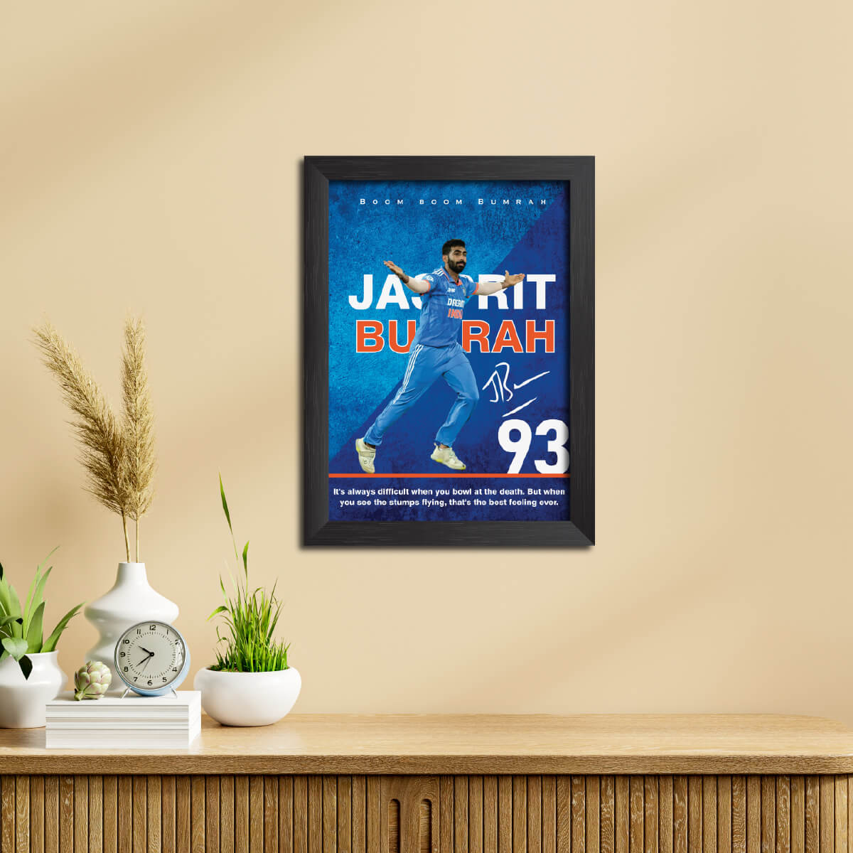 Jasprit Bumrah India Cricket Team Poster Framed Painting